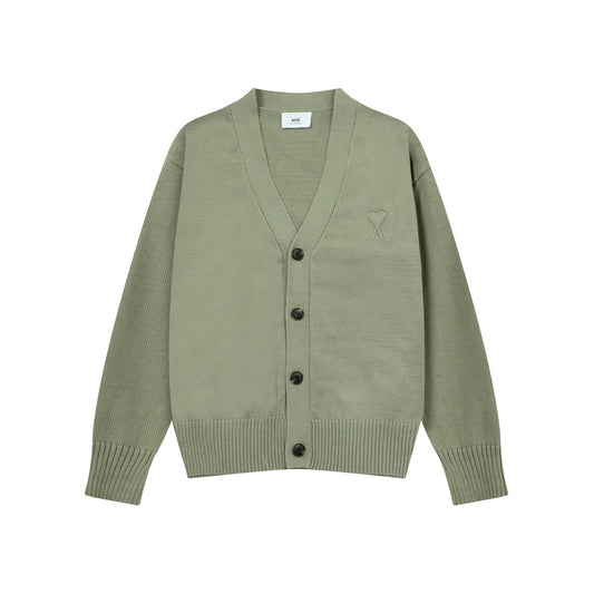 AMI PARIS Cotton and wool cardigan