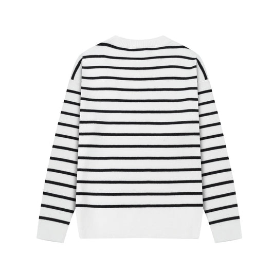 AMI PARIS Cotton and wool striped sweater