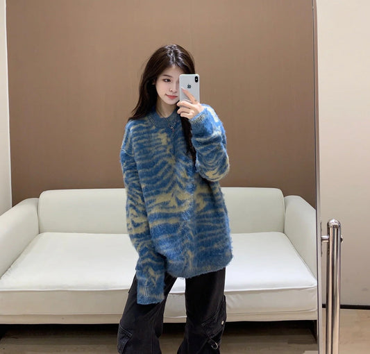 Angora wool knitted sweater