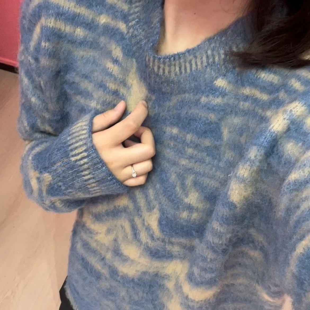 Angora wool knitted sweater