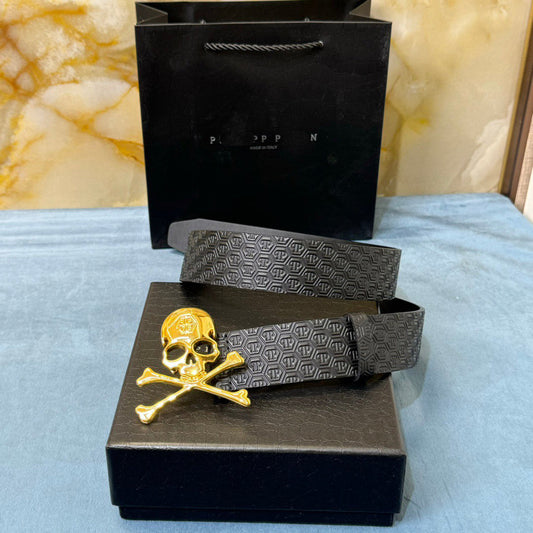 PP Leather Skull Belt#5