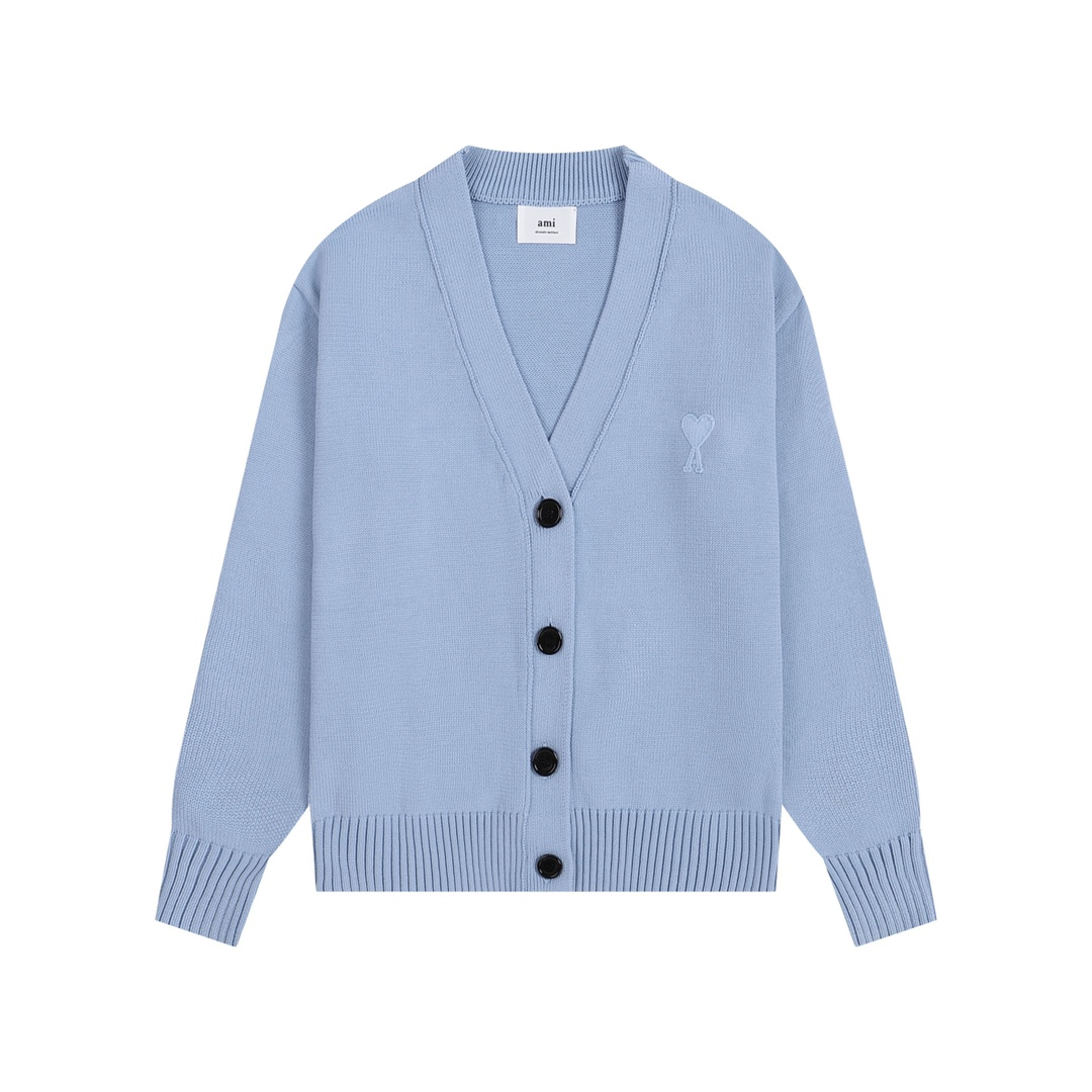 AMI PARIS Cotton and wool cardigan