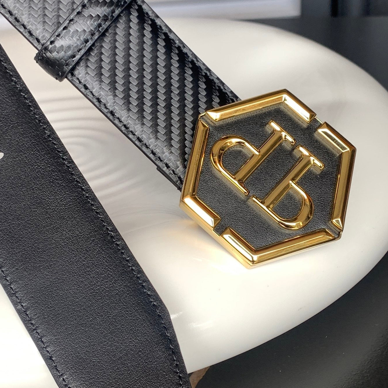 PP Leather Logo Belt#12