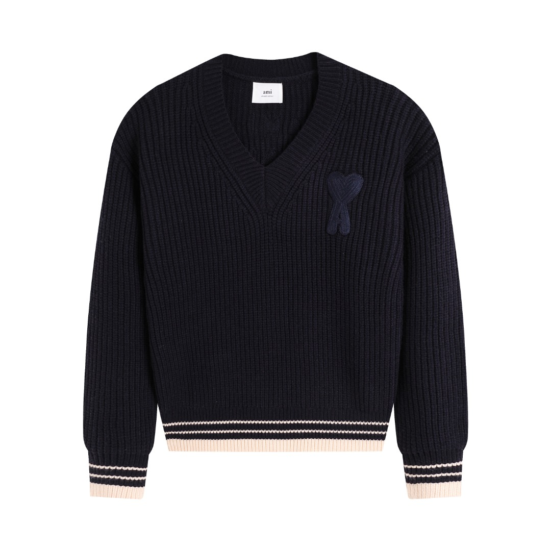 AMI PARIS Cotton and wool sweater