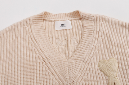 AMI PARIS Cotton and wool sweater