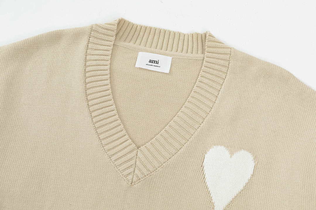AMI PARIS Cotton and wool sweater