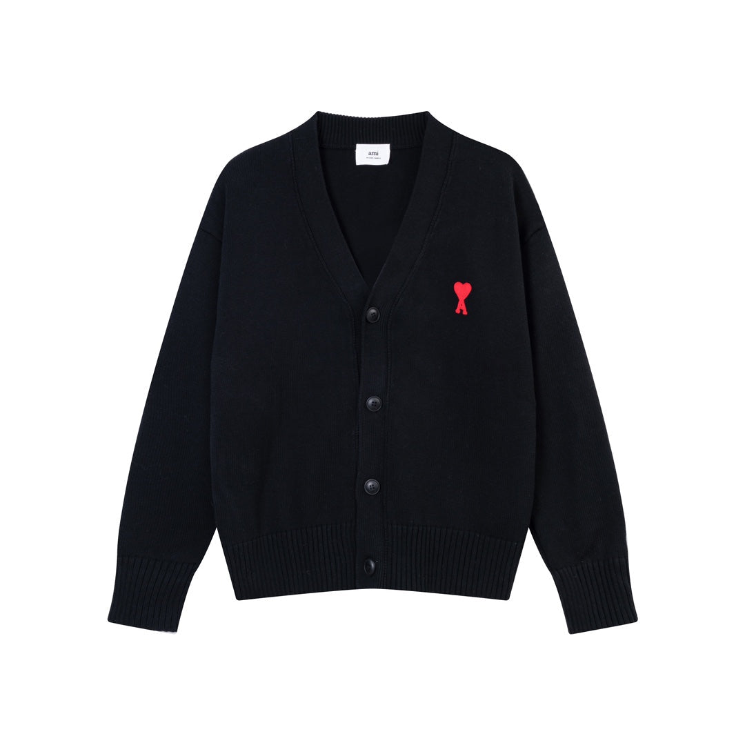 AMI PARIS Cotton and wool cardigan