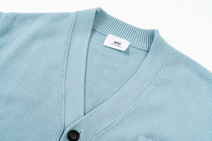 AMI PARIS Cotton and wool cardigan