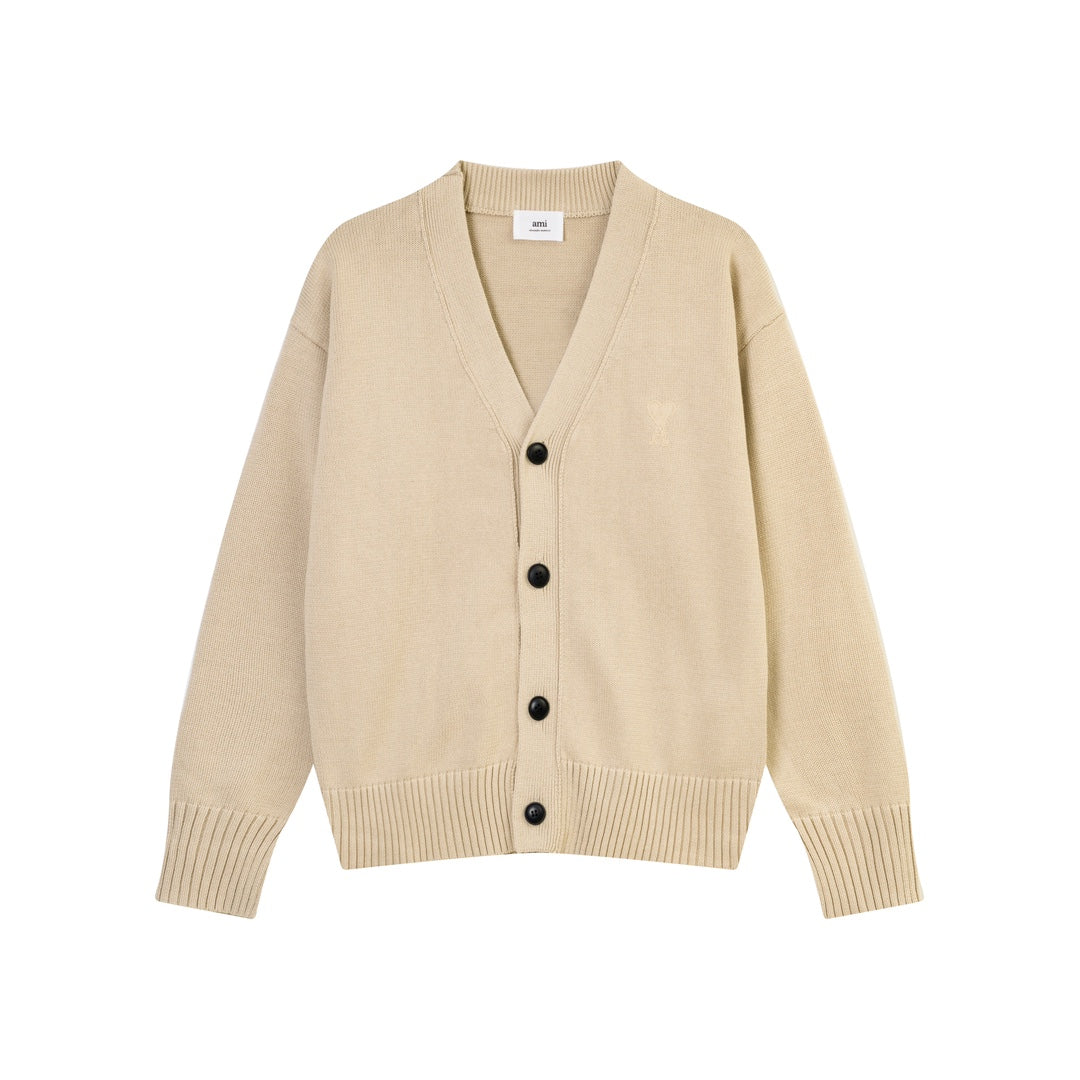 AMI PARIS Cotton and wool cardigan