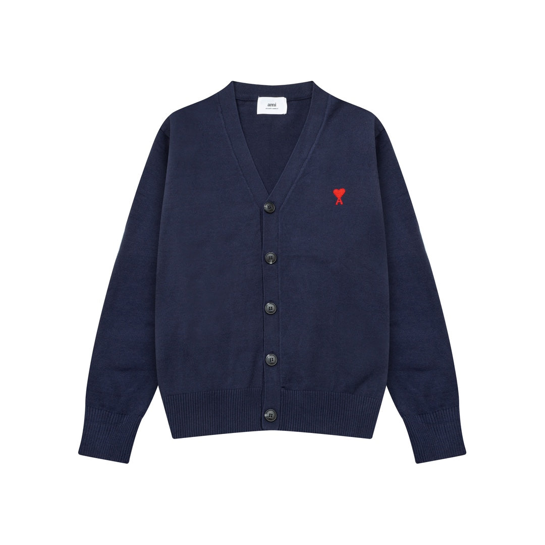 AMI PARIS Cotton and wool cardigan
