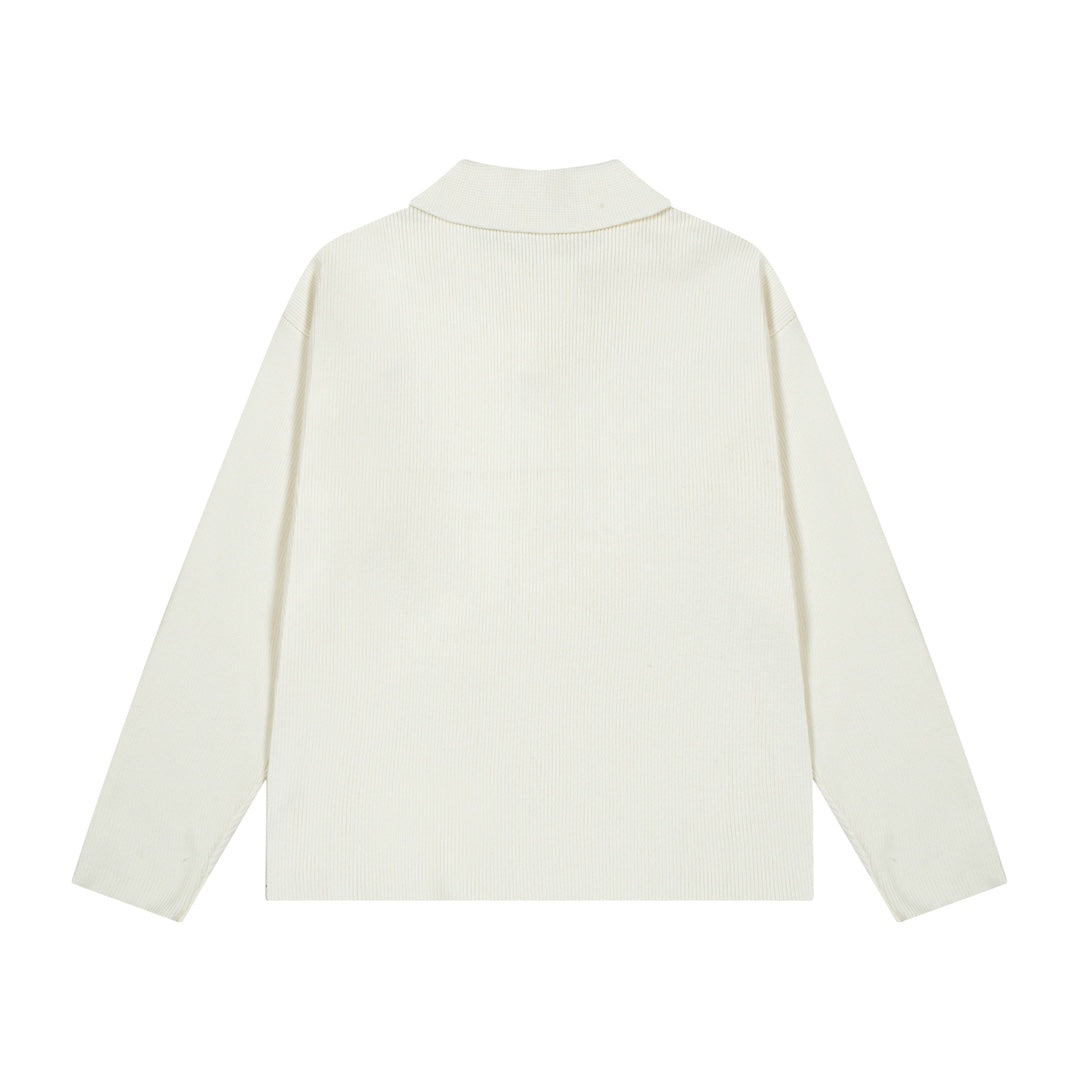 AMI PARIS Cotton and wool blend polo neck sweater