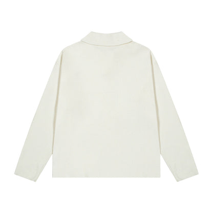 AMI PARIS Cotton and wool blend polo neck sweater