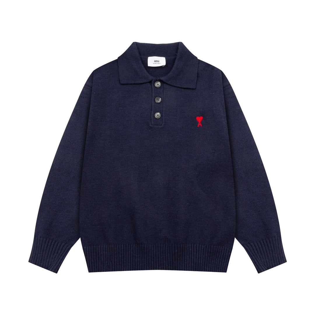 AMI PARIS Cotton and wool sweater