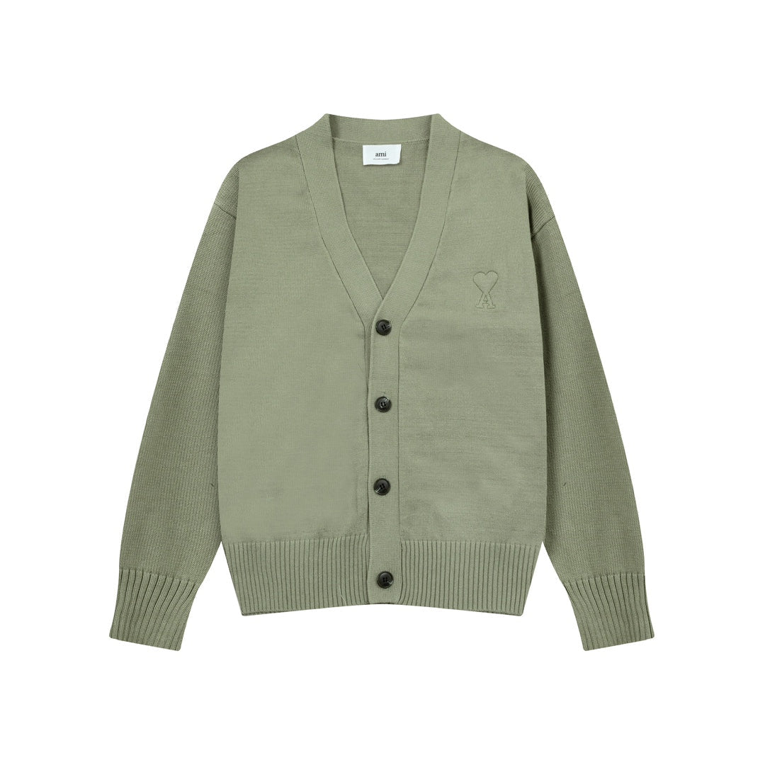 AMI PARIS Cotton and wool cardigan