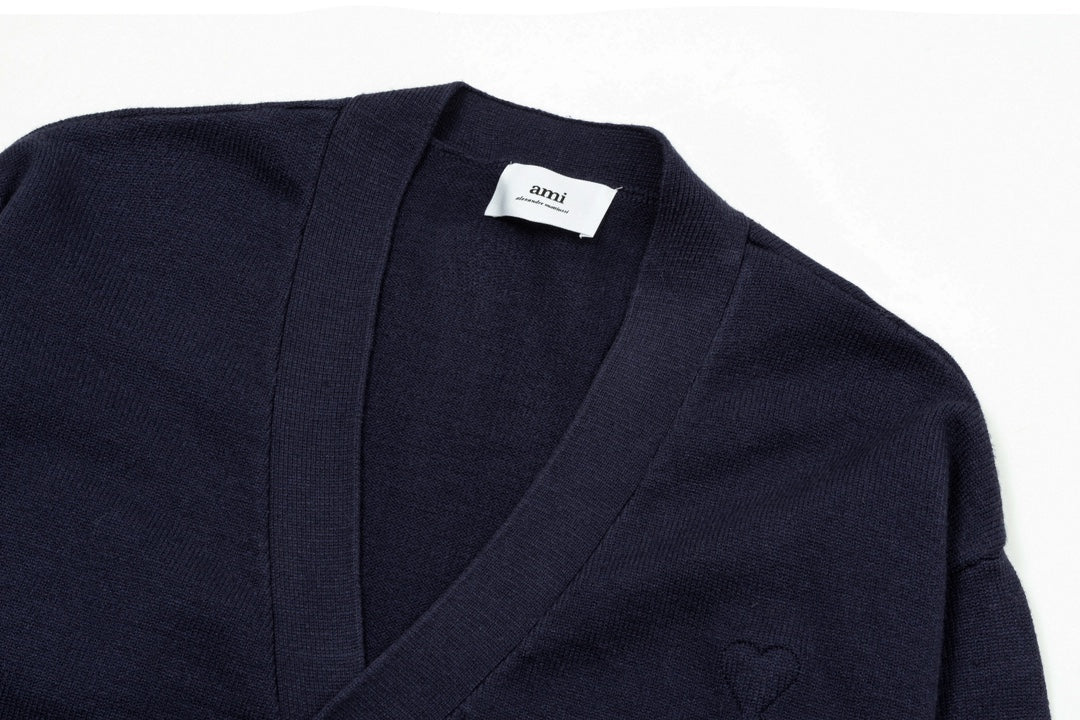 AMI PARIS Cotton and wool cardigan