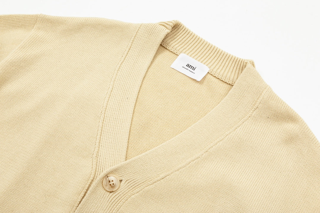 AMI PARIS Cotton and wool cardigan