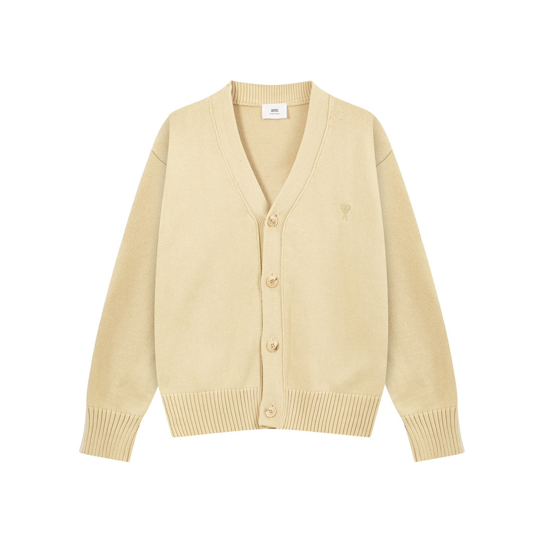 AMI PARIS Cotton and wool cardigan