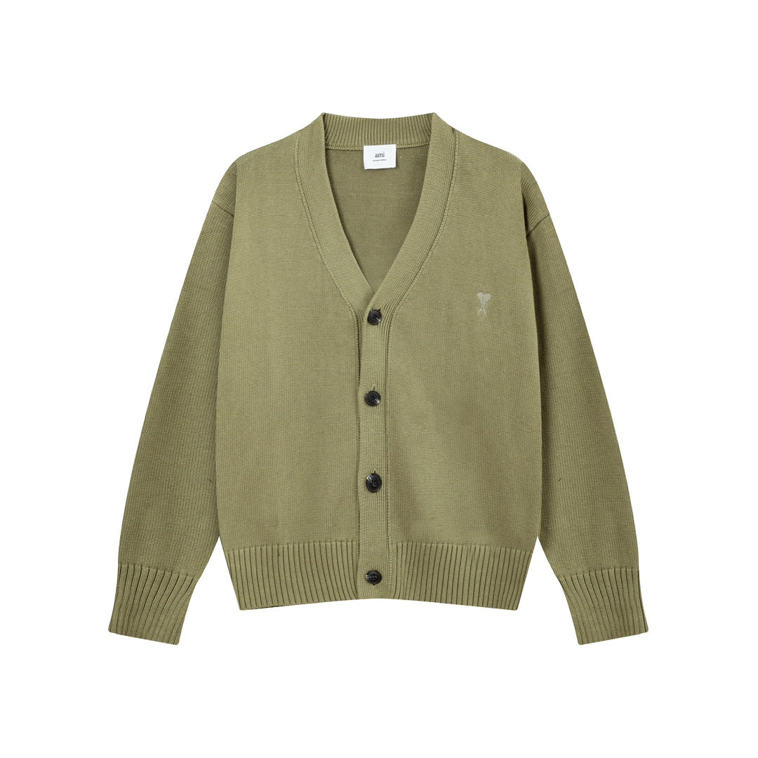 AMI PARIS Cotton and wool cardigan