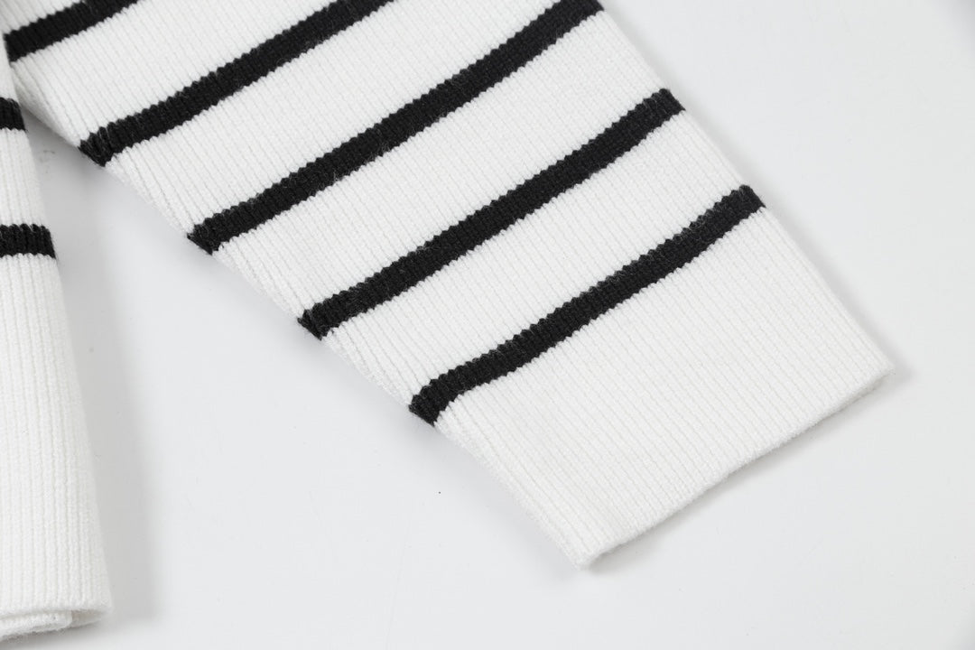 AMI PARIS Cotton and wool striped sweater