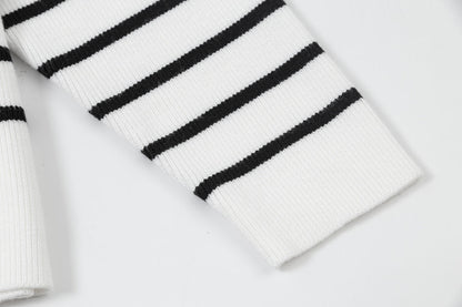 AMI PARIS Cotton and wool striped sweater