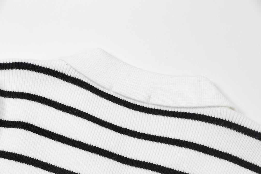 AMI PARIS Cotton and wool striped sweater