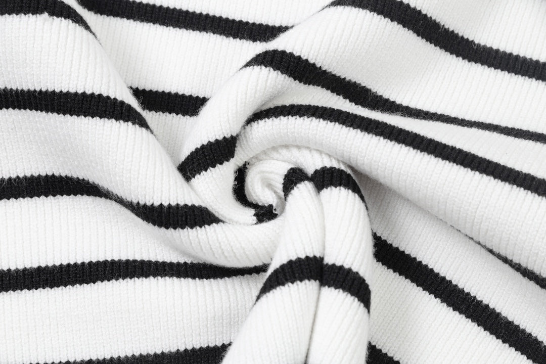 AMI PARIS Cotton and wool striped sweater