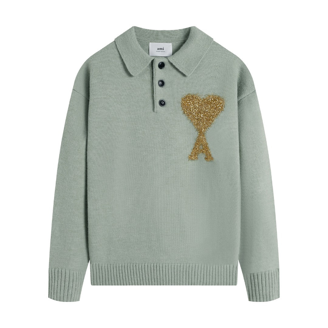 AMI PARIS Cotton and wool sweater